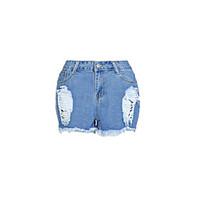 womens mid rise inelastic jeans shorts pants simple loose solid