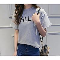 womens other casual vintage street chic t shirt solid print round neck ...