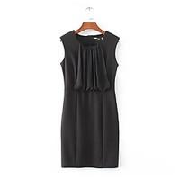 womens going out casualdaily simple street chic sheath dress solid rou ...