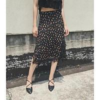 Women\'s Casual/Daily Midi Skirts Relaxed Polka Dot Summer
