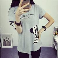 womens going out simple t shirt solid floral round neck short sleeve c ...