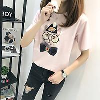 womens going out vintage t shirt floral round neck short sleeve cotton