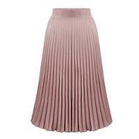 Women\'s Casual/Daily Midi Skirts Pencil Solid Summer