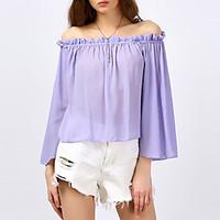 womens going out beach simple sophisticated all seasons blouse solid b ...