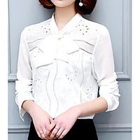 womens casualdaily simple blouse solid asymmetrical long sleeve cotton ...