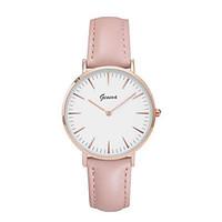 Women\'s Fashion Watch Quartz Leather Band Black Grey Pink