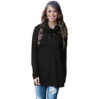 Women\'s Buttoned Cowl Neck Long Top