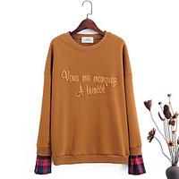 womens casualdaily going out simple cute sweatshirt letter patchwork r ...