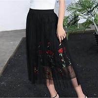 womens casualdaily midi skirts active a line pure color print