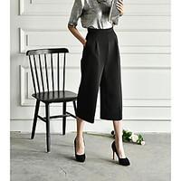 womens high rise inelastic chinos pants wide leg solid