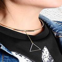 Women\'s Pendant Necklaces Jewelry Triangle Shape Copper Geometric Euramerican Fashion Personalized Jewelry ForBusiness Daily Casual