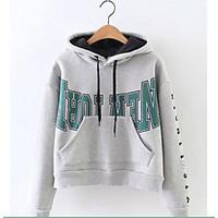 womens casualdaily sports going out simple cute hoodie letter pure col ...