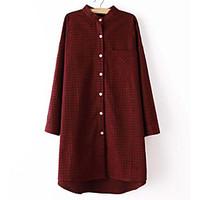 womens going out simple shirt striped shirt collar long sleeve cotton