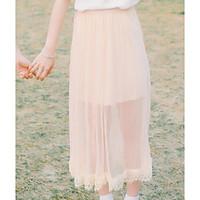 womens casualdaily midi skirts active a line pure color solid