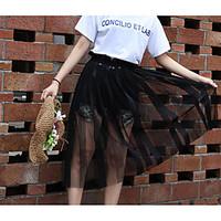 womens casualdaily midi skirts active a line pure color solid