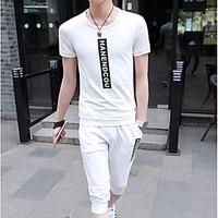 Women\'s Casual/Daily Sports Sweatshirt Solid Round Neck Micro-elastic Cotton Short Sleeve Summer