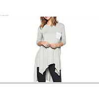 womens casualdaily simple t shirt solid patchwork round neck long slee ...