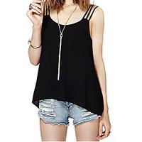 womens casualdaily simple summer tank top solid strap sleeveless cotto ...