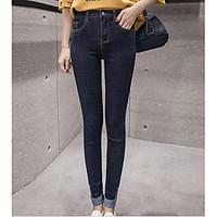 womens mid rise micro elastic skinny pants simple skinny solid