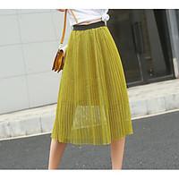 womens high rise midi skirts swing solid