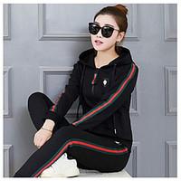 womens going out simple spring hoodie pant suits solid hooded long sle ...