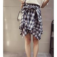 womens holiday asymmetrical skirts swing color block summer