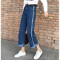 womens high rise inelastic jeans pants loose solid