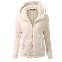 womens going out work vintage simple fall winter jacketssolid hooded l ...