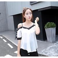 womens casualdaily simple blouse solid boat neck sleeveless cotton thi ...