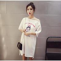 womens daily sexy cute t shirt pattern round neck length sleeve cotton