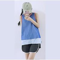 womens casualdaily simple tank top color block round neck sleeveless p ...