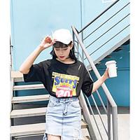 womens casualdaily simple t shirt print letter round neck short sleeve ...