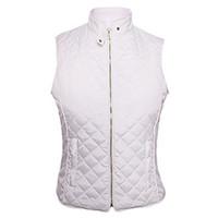 Women\'s High Neck Diamond Cotton Quilted Vest Coat