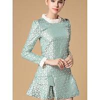 Women\'s Casual/Daily Shirt Dress, Print Round Neck Mini Long Sleeve Others Summer Mid Rise Micro-elastic Medium