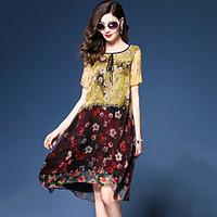 womens going out casualdaily street chic loose chiffon dress print pat ...