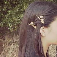 Women Metal Delicate Leaves Hairpin Clip Hair Accessories