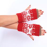 Women\'s Winter Wool Knitting Lovely Snow Fawn Gloves