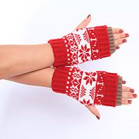 womens winter wool knitting lovely snow fawn gloves