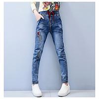 womens high rise micro elastic jeans pants street chic simple slim ski ...