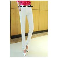 womens high rise micro elastic chinos pants simple slim skinny solid