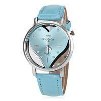 womens hollow heart dial pu band quartz wrist watch assorted colors co ...