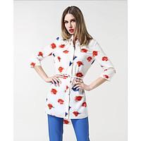 womens casualdaily simple summer blouse print round neck sleeve rayon  ...