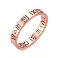 Women\'s CZ Diamond Roman Numeral Rings Bands New Exclusive White Gold Plated Wedding Rings for Women Jewelry R-246