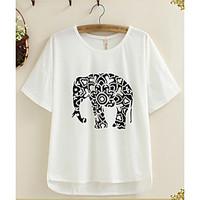 womens casualdaily simple spring summer t shirt print round neck short ...