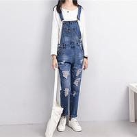 womens mid rise inelastic jeans overalls pants vintage street chic loo ...