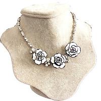 Women\'s Collar Necklace AAA Cubic Zirconia Zircon Cubic Zirconia Flower Flower Style White Jewelry Wedding Party Daily 1pc