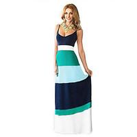 womens boho plus size swing dress striped strap maxi sleeveless multi  ...