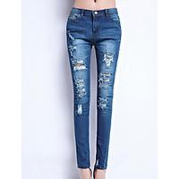 womens mid rise strenchy jeans pants simple slim solid