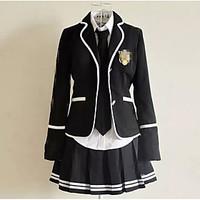 Women\'s Casual/Daily Cute Street chic Spring, Fall, Winter, Summer Blazer Skirt Suits, Color Block Stand Long Sleeve