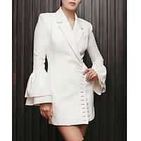 womens going out casualdaily cute spring blazer solid v neck long slee ...